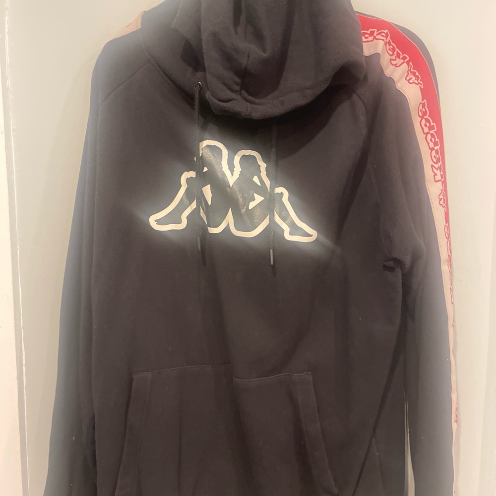 Kappa Black Hoodie with White Label